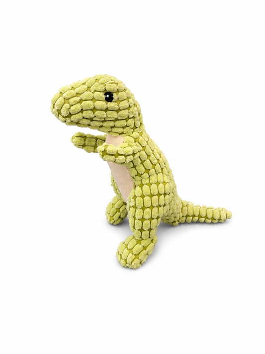 Rex the Dino Textured Corduroy-Style Plush Dog Toy