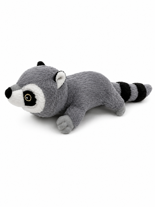 Rocky the Raccoon Long Floppy Fluffy Plush Dog Toy