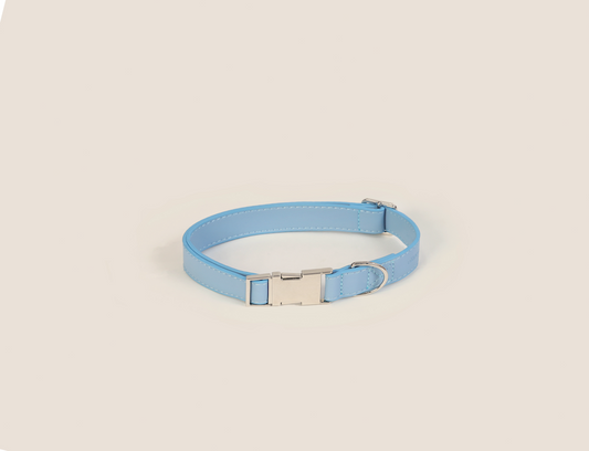 Blissful Blue Vegan Leather Collar