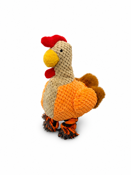 Cluck the Rooster Heavy-Duty Textured Rope Dog Toy